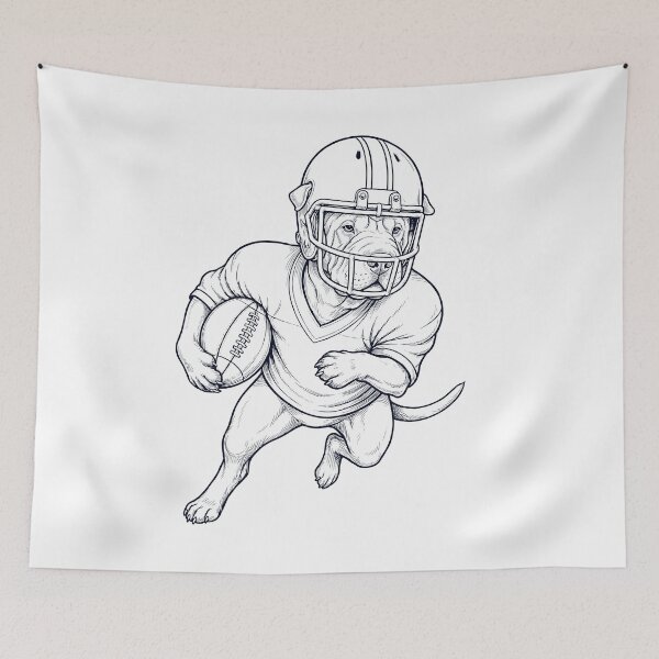 Item preview, Vintage Chinese Shar Pei Playing American Football Player Dog Lover designed and sold by TerryConnells.