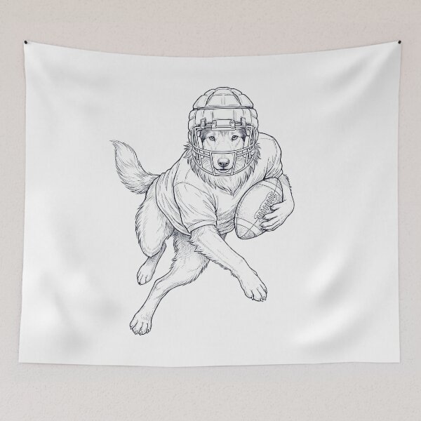 Item preview, Vintage Collie Playing American Football Player Dog Lover designed and sold by TerryConnells.