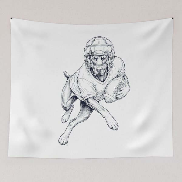 Item preview, Vintage Doberman Pinscher Playing American Football Player Dog Lover designed and sold by TerryConnells.