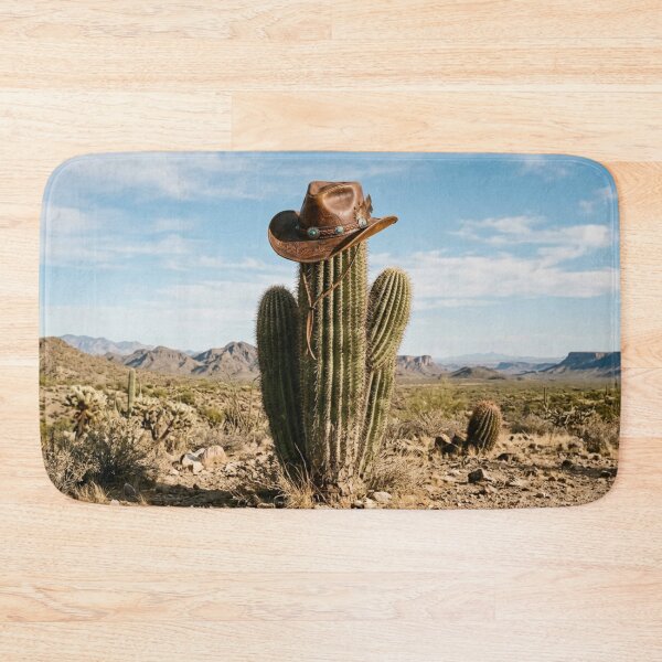 Item preview, Lone cactus in the desert wearing a cowboy hat designed and sold by Malisa345.