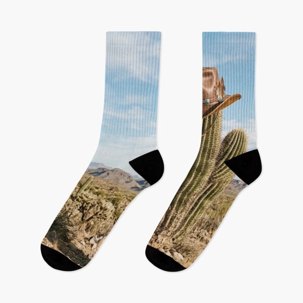 Item preview, Lone cactus in the desert wearing a cowboy hat designed and sold by Malisa345.