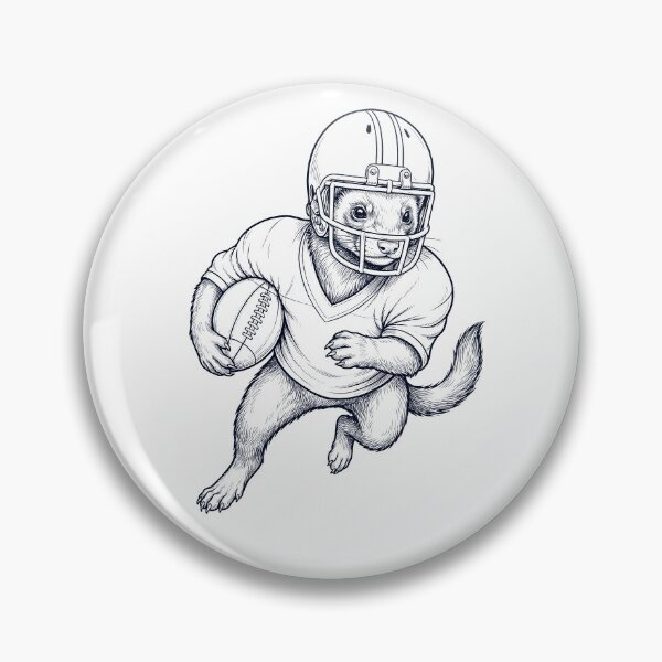 Aperçu de l'œuvre Furet vintage jouant au football américain, amoureux des animaux créée et vendue par TerryConnells.