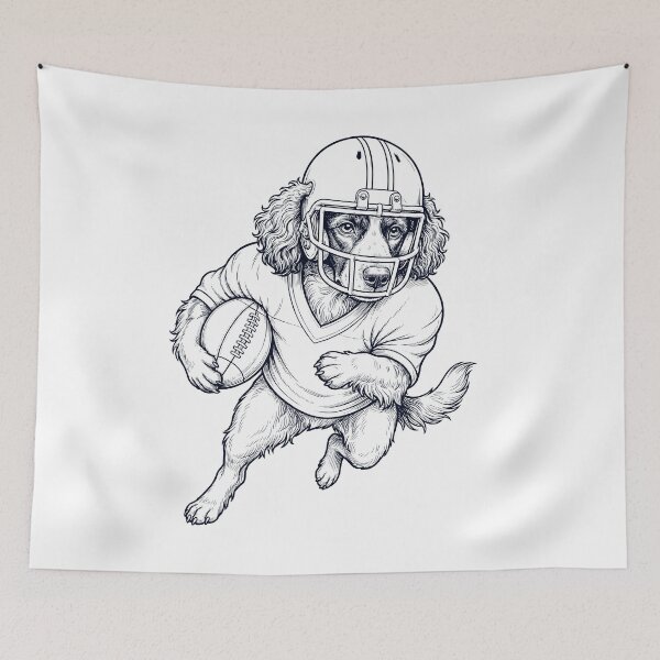 Item preview, Vintage English Springer Spaniel Playing American Football Player Dog Lover designed and sold by TerryConnells.