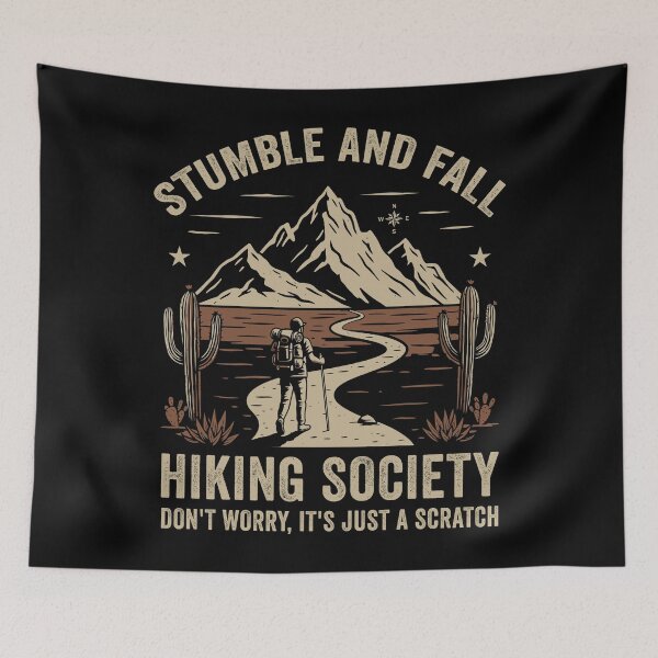 Item preview, Stumble and Fall Hiking Society Vintage Desert Mountain Hiker designed and sold by RareBunny.