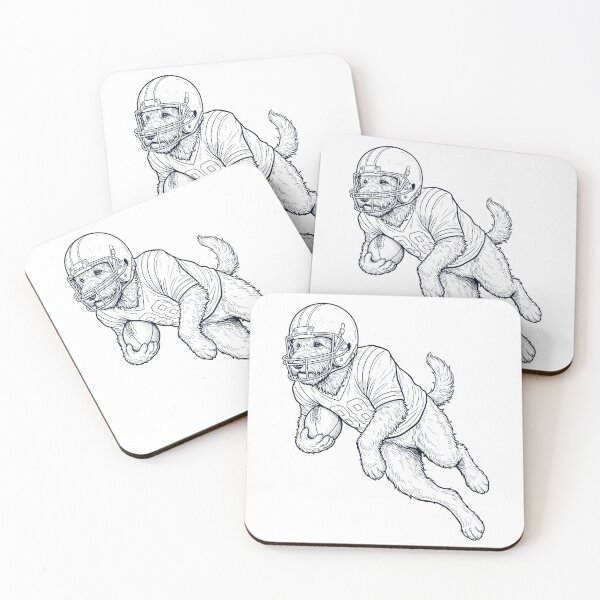 Item preview, Vintage Goldendoodle Playing American Football Player Dog Lover designed and sold by TerryConnells.