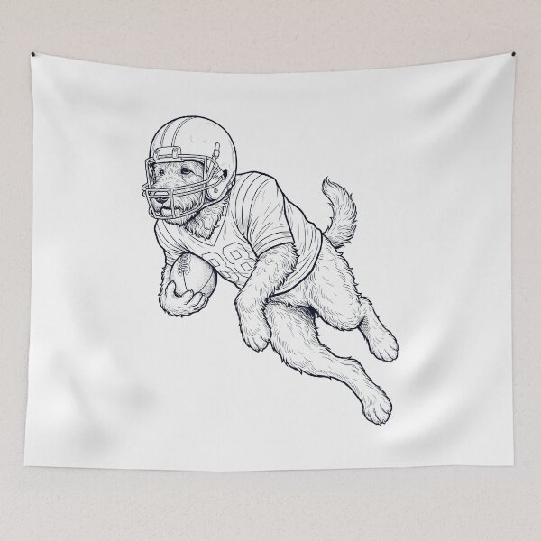 Item preview, Vintage Goldendoodle Playing American Football Player Dog Lover designed and sold by TerryConnells.