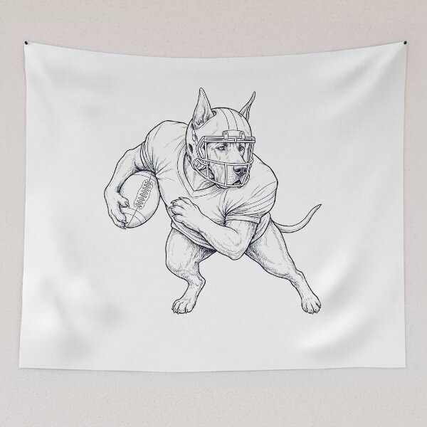 Item preview, Vintage Great Dane Playing American Football Player Dog Lover designed and sold by TerryConnells.