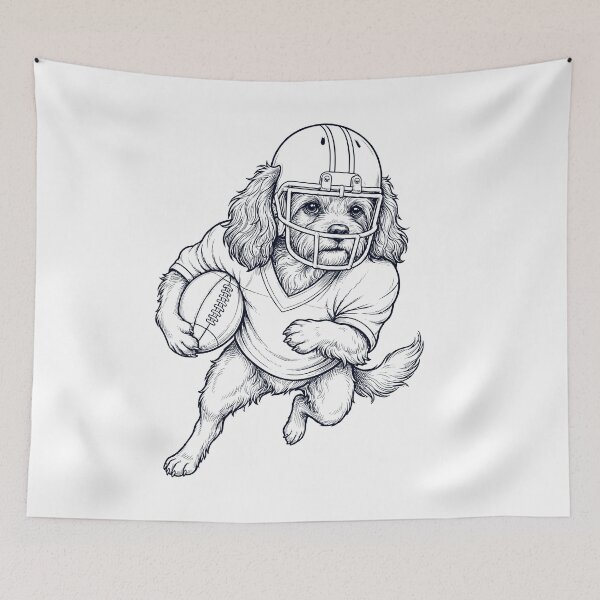 Item preview, Vintage Havanese Playing American Football Player Dog Lover designed and sold by TerryConnells.