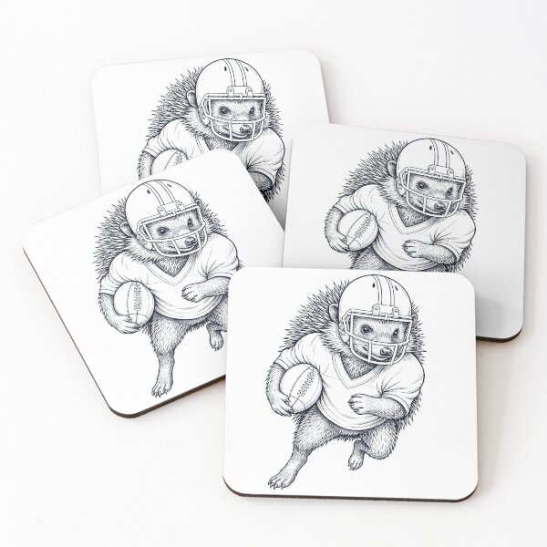 Item preview, Erizo vintage jugando al fútbol americano, amante de los animales designed and sold by TerryConnells.