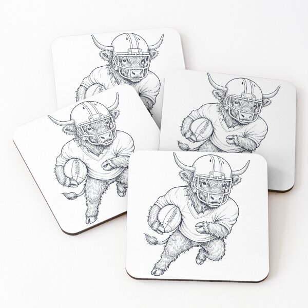 Item preview, Vintage Highland Cow Playing American Football Player Animal Lover designed and sold by TerryConnells.