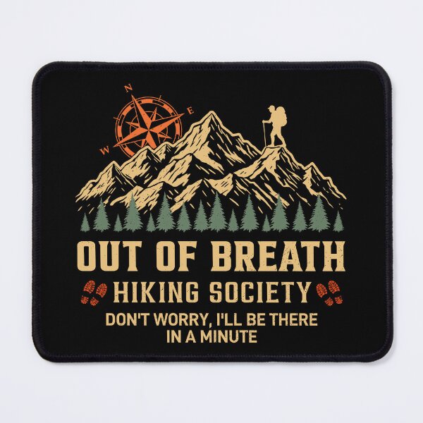 Item preview, Out of Breath Hiking Society Funny Vintage Mountain Hiker Quote designed and sold by RareBunny.