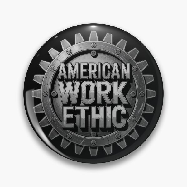 Item preview, American Work Ethic – Industrial Gear Badge designed and sold by OldGloryForge.