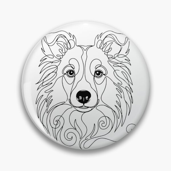 Item preview, Shetland Sheepdog One Line Art – Modern & minimalist dog contour design designed and sold by Pfotenfaden.