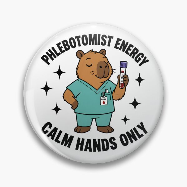 Item preview, Phlebotomist Energy Calm Hands Only Funny Capybara Lab Tech Blood Draw Humor Design designed and sold by ClinicalHubs.