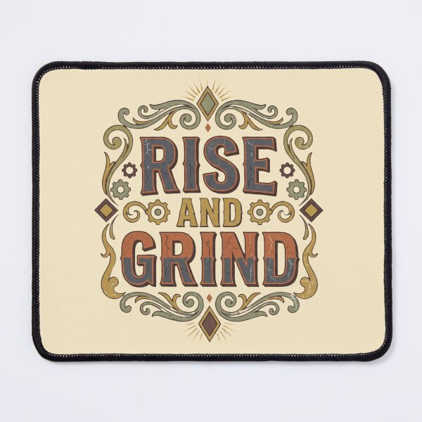 Item preview, Rise and Grind – Vintage Industrial Typography Shirt, Motivational Work Hustle Tee designed and sold by DESIGN BUREAU .