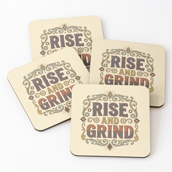 Item preview, Rise and Grind – Vintage Industrial Typography Shirt, Motivational Work Hustle Tee designed and sold by DESIGN BUREAU .