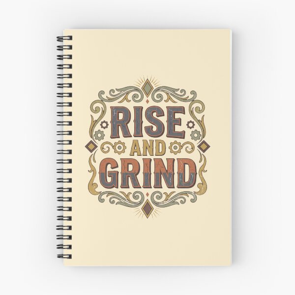 Item preview, Rise and Grind – Vintage Industrial Typography Shirt, Motivational Work Hustle Tee designed and sold by DESIGN BUREAU .