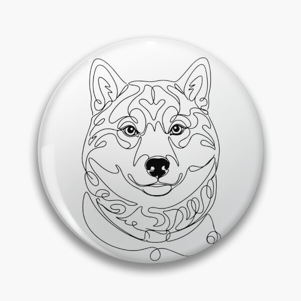 Item preview, Shiba Inu One Line Art – Modern & minimalist dog contour design designed and sold by Pfotenfaden.