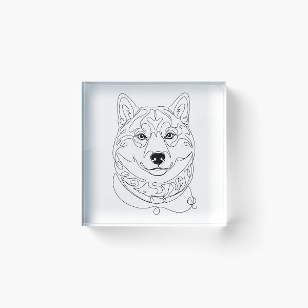 Item preview, Shiba Inu One Line Art – Modern & minimalist dog contour design designed and sold by Pfotenfaden.