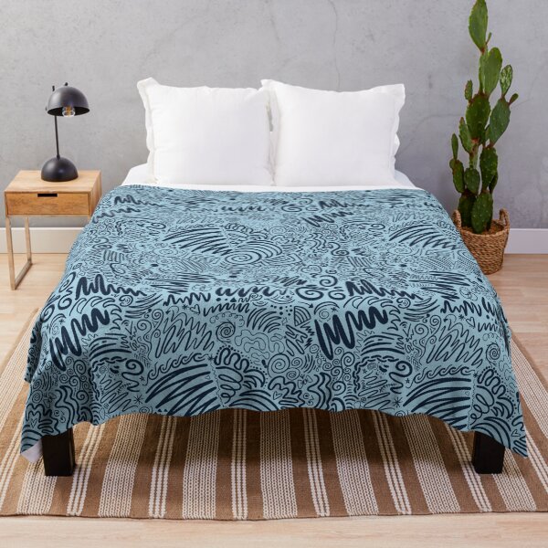 Item preview, Inky Doodles Blue and Navy designed and sold by Pinecone Place.
