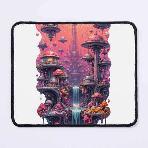 Item preview, Alien Planet Metropolis Pink Nebula Sky Fantasy Landscape designed and sold by anandariki.