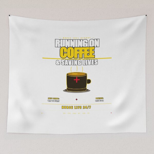 Item preview, Running On Coffee And Saving Lives Funny Nurse Gift designed and sold by Mega-Shopping.