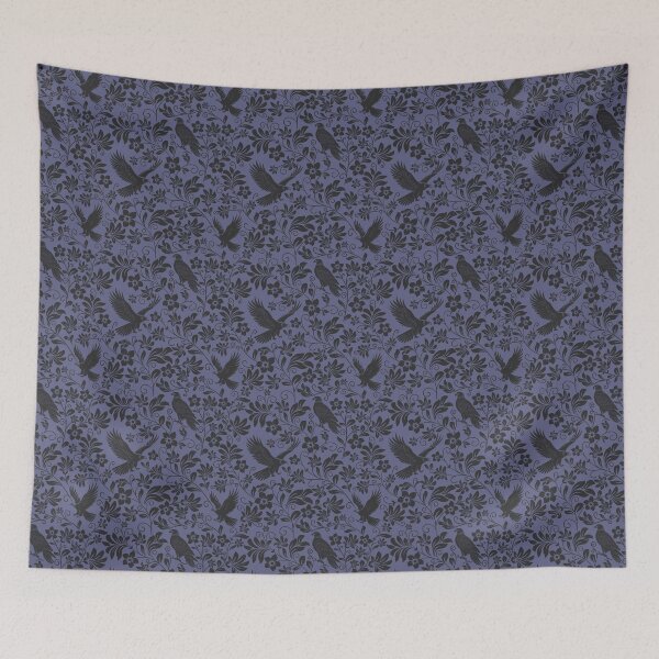 Item preview, Eagle Silhouette & Elegant Floral Seamless Pattern | Nature-Inspired Design in Blue designed and sold by WildLakePatterns.