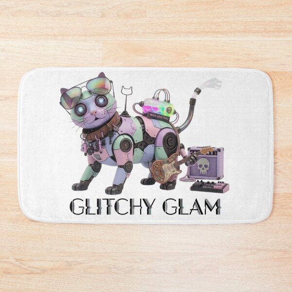 Item preview, Glitchy Glam Pastel Goth Robot Cat designed and sold by dcohea.