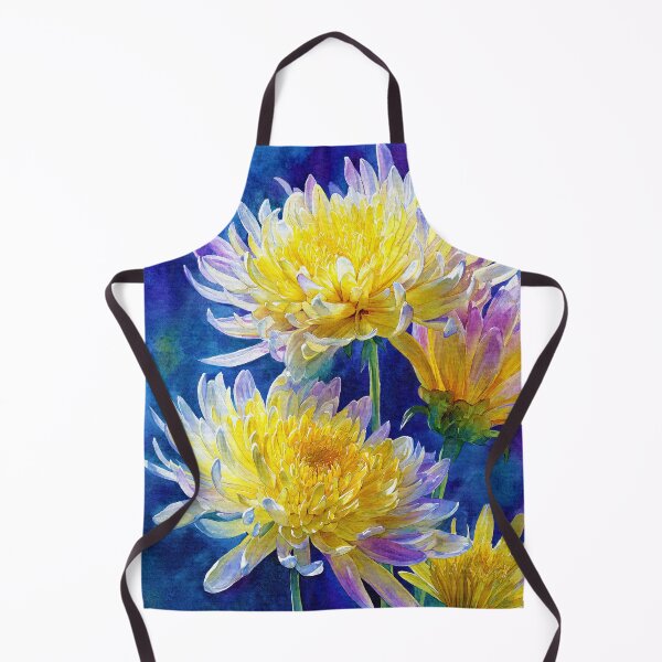 Item preview, Yellow Chrysanthemums on Indigo designed and sold by RyanPhamDesigns.