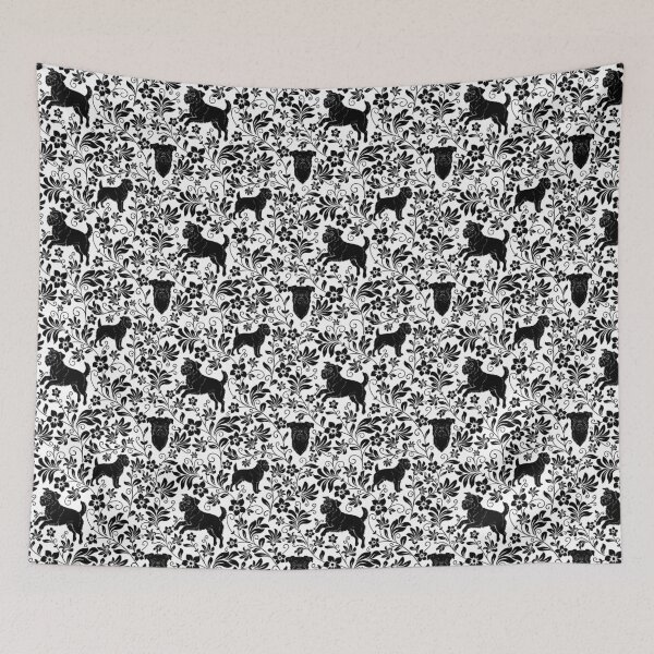 Item preview, Brussels Griffon Floral Pattern | Cute Dog Botanical Aesthetic designed and sold by WildLakePatterns.