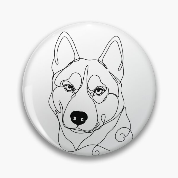 Item preview, Siberian Husky One Line Art – Modern & minimalist dog contour design designed and sold by Pfotenfaden.