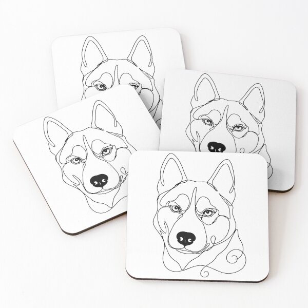 Item preview, Siberian Husky One Line Art – Modern & minimalist dog contour design designed and sold by Pfotenfaden.