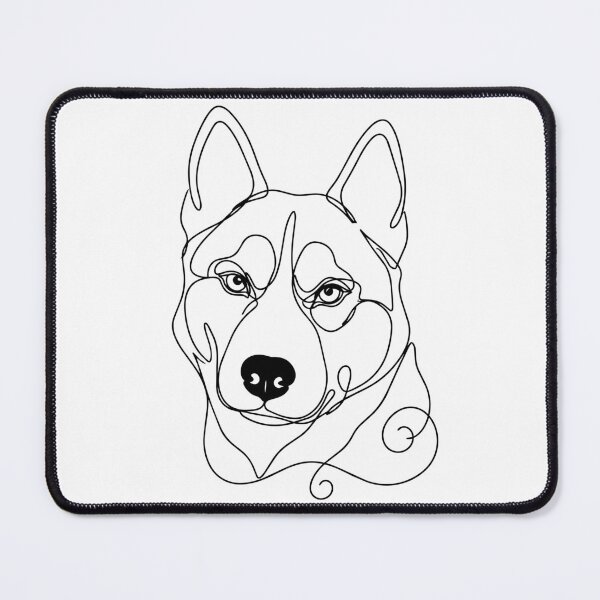 Item preview, Siberian Husky One Line Art – Modern & minimalist dog contour design designed and sold by Pfotenfaden.