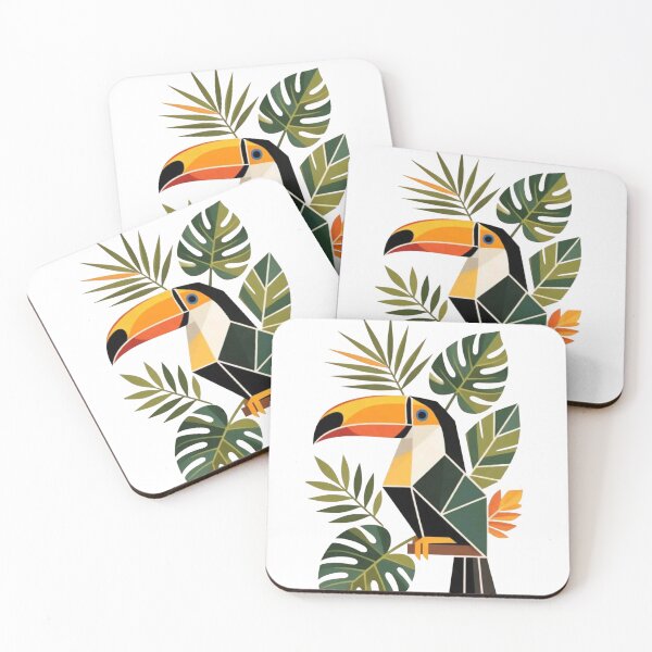 Item preview, Geometric Toucan in Tropical Jungle - Modern Minimalist Bird Art designed and sold by bobee store.