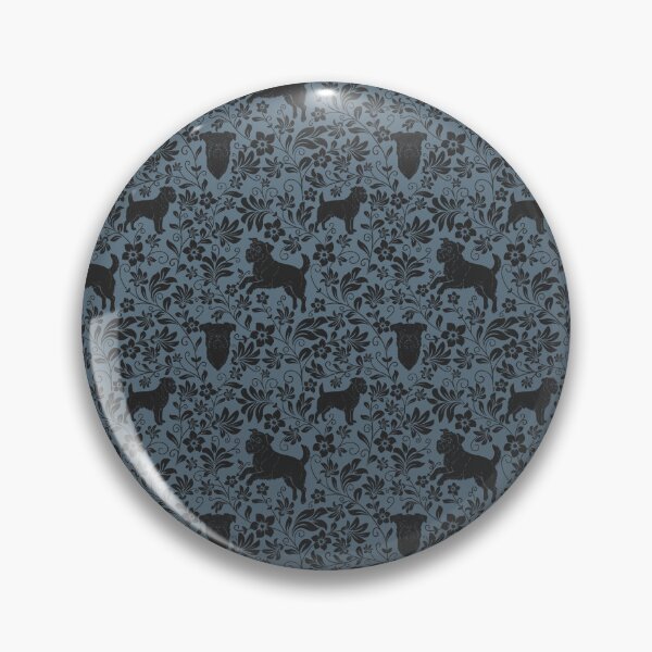 Item preview, Brussels Griffon Floral Pattern | Cute Dog Botanical Aesthetic in Blue designed and sold by WildLakePatterns.