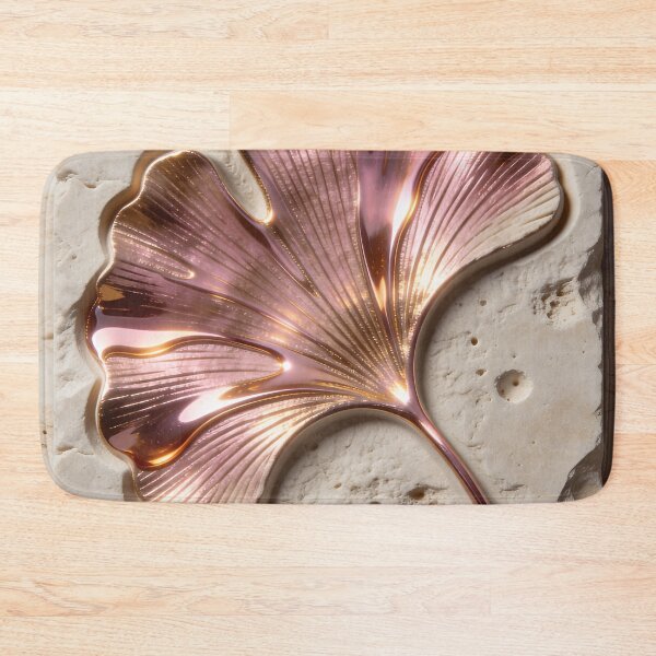 Item preview, Zen Ginkgo Leaf - Luxury 3D Stone & Molten Rose Gold Relief designed and sold by sana designer.