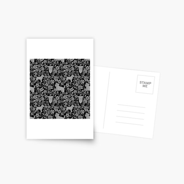 Item preview, Brussels Griffon Floral Pattern | Cute Dog Botanical Aesthetic in Black designed and sold by WildLakePatterns.