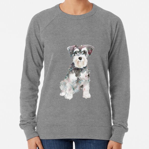 Zwergschnauzerhundaquarellillustration Leichter Pullover
