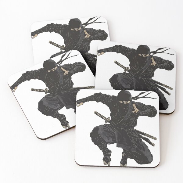 Item preview,  ninja preparing to perform a leaping magic trick designed and sold by whiteblackcat.