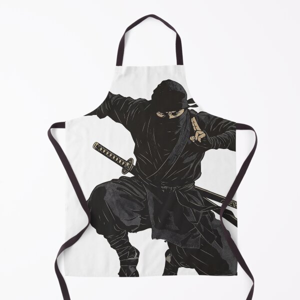 Item preview, ninja preparing to perform a leaping magic trick designed and sold by whiteblackcat.