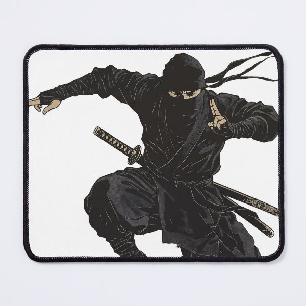Item preview, ninja preparing to perform a leaping magic trick designed and sold by whiteblackcat.