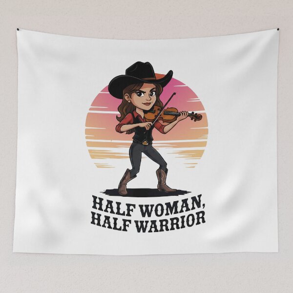 Item preview, Cowgirl Violinist – Half Woman, Half Warrior - World Music Day designed and sold by Art-Arcade6.