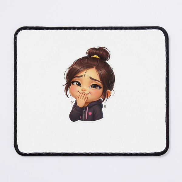 Item preview, Cute Shy Girl Sticker PNG | Kawaii Chibi Girl Emoji | Adorable Blushing Cartoon Sticker | Digital Download for WhatsApp & Telegram designed and sold by ashwin131.