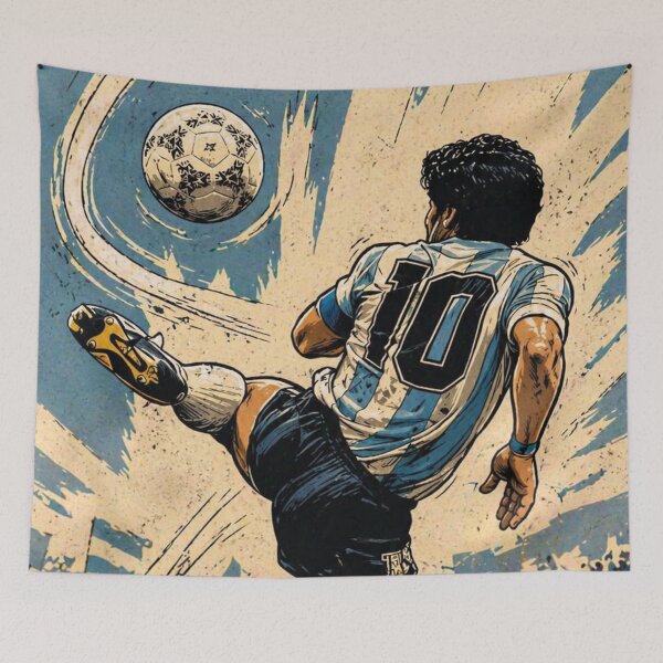 Item preview, Retro Argentina-Inspired Number 10 Football Legend – Vintage Soccer Poster Art designed and sold by PharaonicArtist.