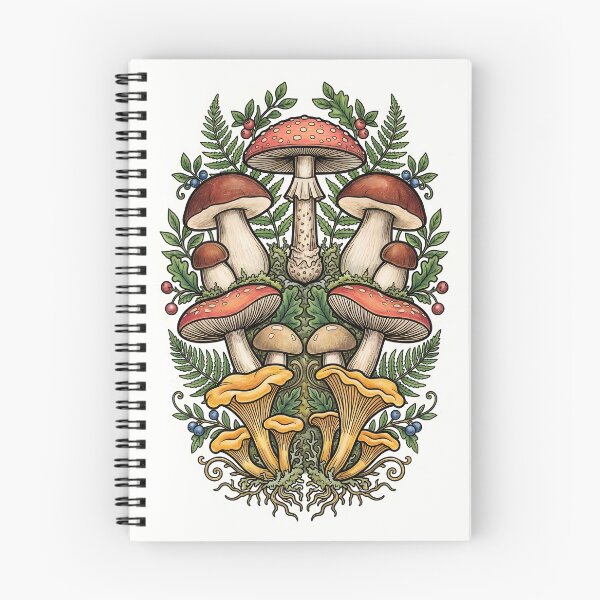 Item preview, Botanical Mushroom Collection Card, Amanita Boletus Russula Chanterelle Illustration designed and sold by BlankInsideCard.