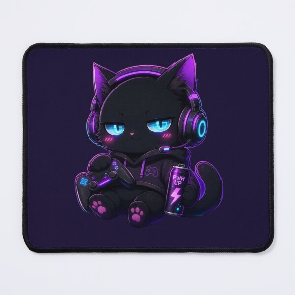 Item preview, Cyberpunk Gamer Cat T-Shirt | Neon Chibi Cat Gaming Design | Paws & Play Aesthetic Tee designed and sold by IconicDesignsXd.