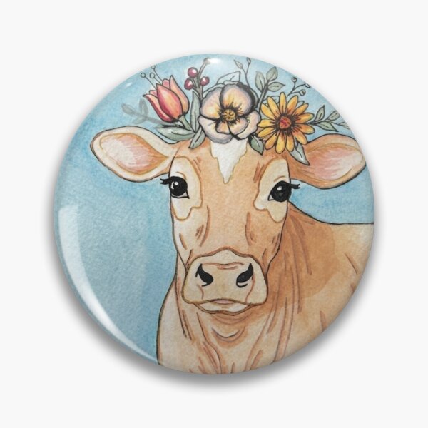 Item preview, Jersey Cow Watercolor Blue designed and sold by Kyra Hillier Art.