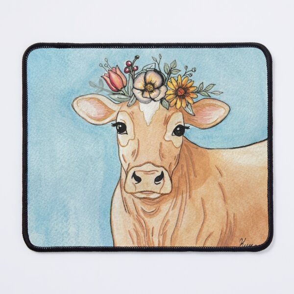 Item preview, Jersey Cow Watercolor Blue designed and sold by Kyra Hillier Art.