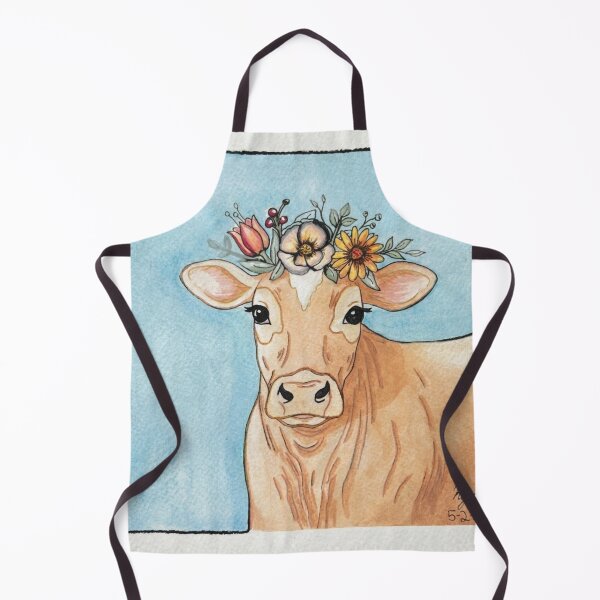 Item preview, Jersey Cow Watercolor Blue designed and sold by Kyra Hillier Art.