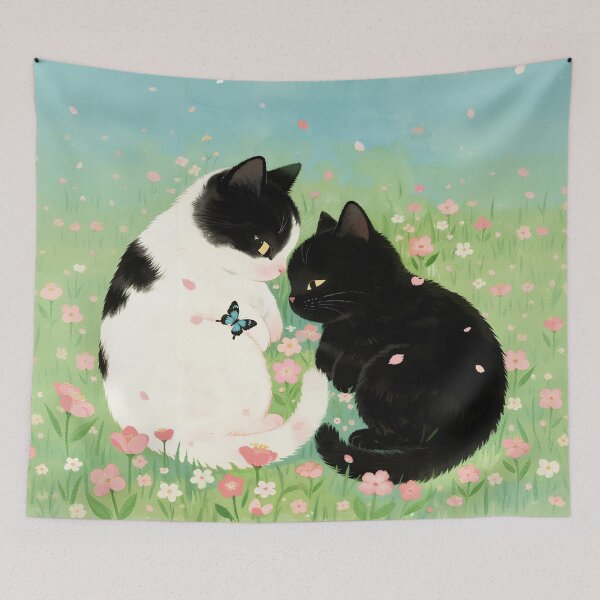 Item preview, Black cat and white cat designed and sold by xianxiu-ling.